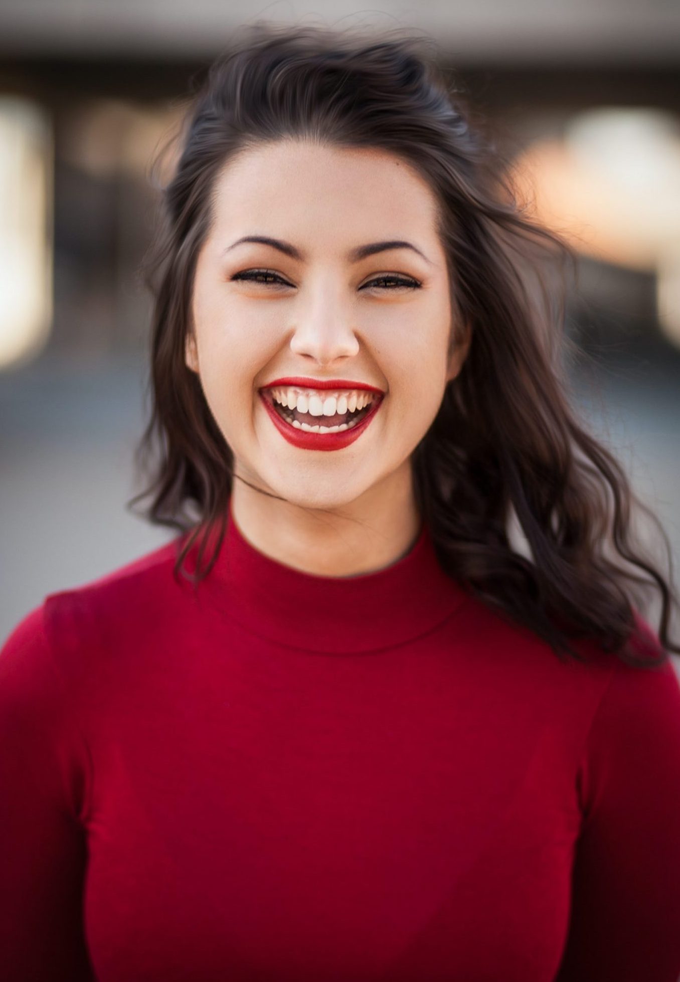 woman smiling